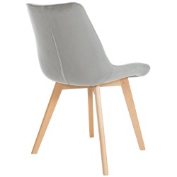 Silla Brook en terciopelo gris Silla Brook en terciopelo gris