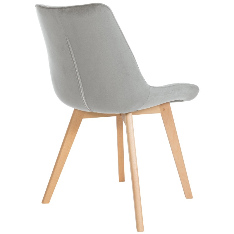 Silla Brook en terciopelo gris