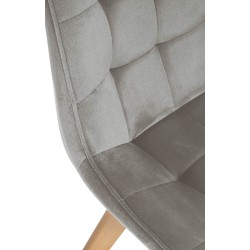 Silla Brook en terciopelo gris Silla Brook en terciopelo gris