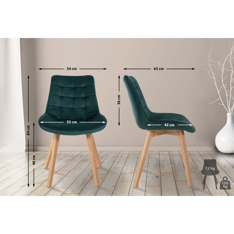 Silla Brook en terciopelo verde