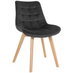 Silla Brook en terciopelo negro