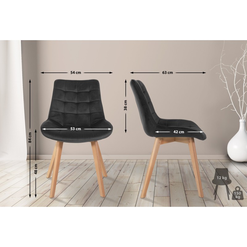Silla Brook en terciopelo negro