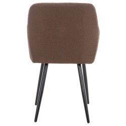 Juego de 2 sillas de comedor Shila en tela marrón Juego de 2 sillas de comedor Shila en tela marrón
