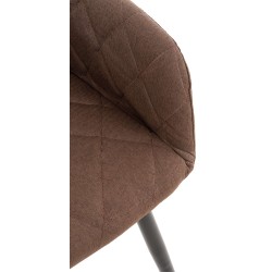 Juego de 2 sillas de comedor Shila en tela marrón Juego de 2 sillas de comedor Shila en tela marrón