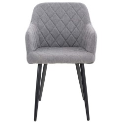 Juego de 2 sillas de comedor Shila en tela gris Juego de 2 sillas de comedor Shila en tela gris