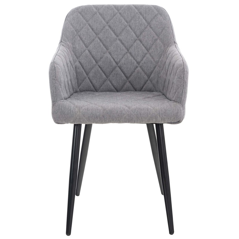 Juego de 2 sillas de comedor Shila en tela gris