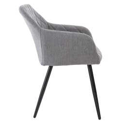 Juego de 2 sillas de comedor Shila en tela gris Juego de 2 sillas de comedor Shila en tela gris