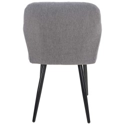 Juego de 2 sillas de comedor Shila en tela gris Juego de 2 sillas de comedor Shila en tela gris