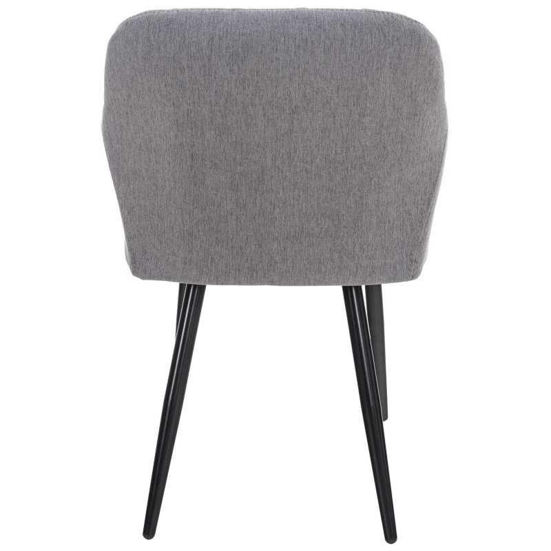 Juego de 2 sillas de comedor Shila en tela gris