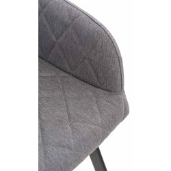 Juego de 2 sillas de comedor Shila en tela gris Juego de 2 sillas de comedor Shila en tela gris