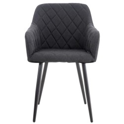 Juego de 2 sillas de comedor Shila en tela negra Juego de 2 sillas de comedor Shila en tela negra