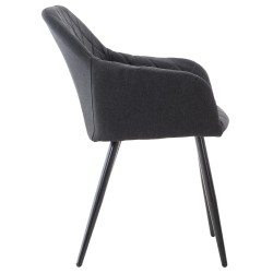 Juego de 2 sillas de comedor Shila en tela negra Juego de 2 sillas de comedor Shila en tela negra