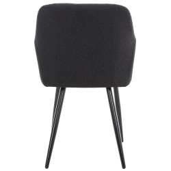 Juego de 2 sillas de comedor Shila en tela negra Juego de 2 sillas de comedor Shila en tela negra