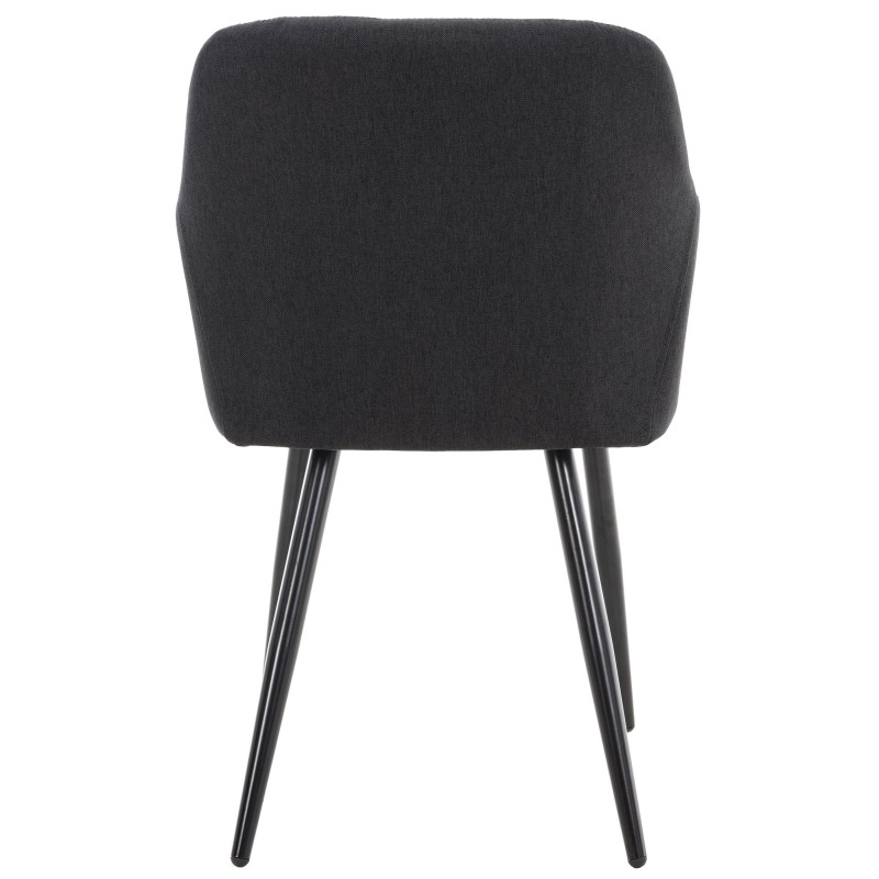 Juego de 2 sillas de comedor Shila en tela negra