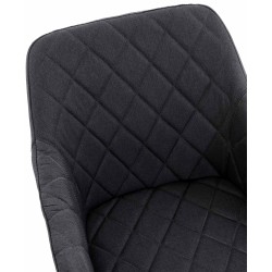 Juego de 2 sillas de comedor Shila en tela negra Juego de 2 sillas de comedor Shila en tela negra