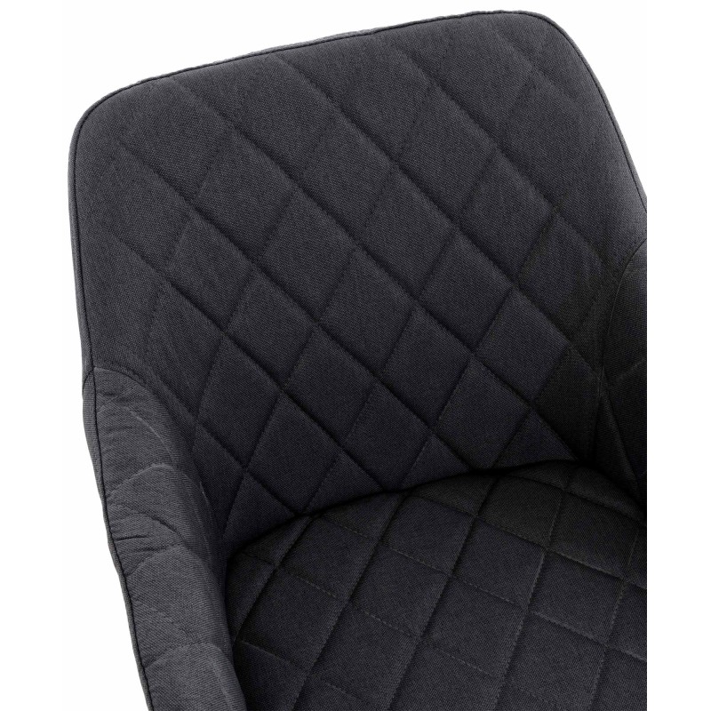 Juego de 2 sillas de comedor Shila en tela negra