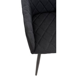 Juego de 2 sillas de comedor Shila en tela negra Juego de 2 sillas de comedor Shila en tela negra