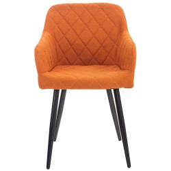 Juego de 2 sillas de comedor Shila en tela naranja Juego de 2 sillas de comedor Shila en tela naranja