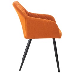 Juego de 2 sillas de comedor Shila en tela naranja Juego de 2 sillas de comedor Shila en tela naranja