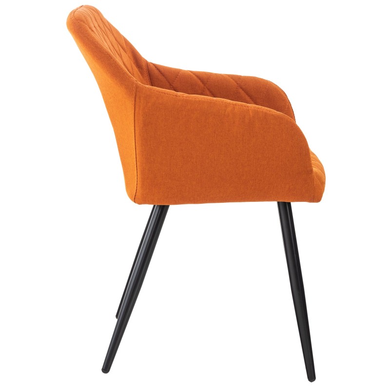 Juego de 2 sillas de comedor Shila en tela naranja