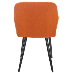 Juego de 2 sillas de comedor Shila en tela naranja Juego de 2 sillas de comedor Shila en tela naranja