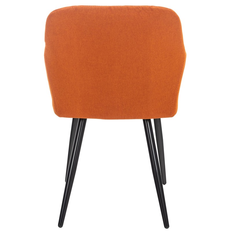 Juego de 2 sillas de comedor Shila en tela naranja