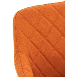 Juego de 2 sillas de comedor Shila en tela naranja Juego de 2 sillas de comedor Shila en tela naranja