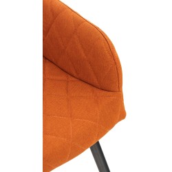 Juego de 2 sillas de comedor Shila en tela naranja Juego de 2 sillas de comedor Shila en tela naranja
