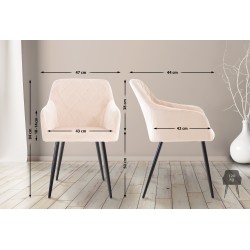 Juego de 2 sillas de comedor Shila en terciopelo beige Juego de 2 sillas de comedor Shila en terciopelo beige