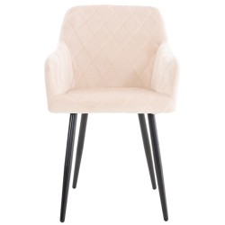 Juego de 2 sillas de comedor Shila en terciopelo beige Juego de 2 sillas de comedor Shila en terciopelo beige