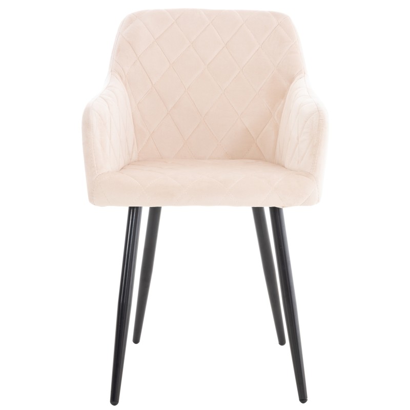 Juego de 2 sillas de comedor Shila en terciopelo beige