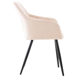 Juego de 2 sillas de comedor Shila en terciopelo beige Juego de 2 sillas de comedor Shila en terciopelo beige