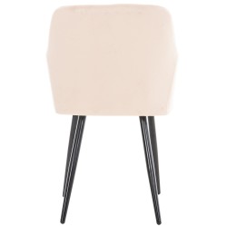 Juego de 2 sillas de comedor Shila en terciopelo beige Juego de 2 sillas de comedor Shila en terciopelo beige