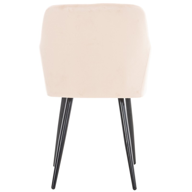 Juego de 2 sillas de comedor Shila en terciopelo beige