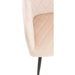 Juego de 2 sillas de comedor Shila en terciopelo beige Juego de 2 sillas de comedor Shila en terciopelo beige