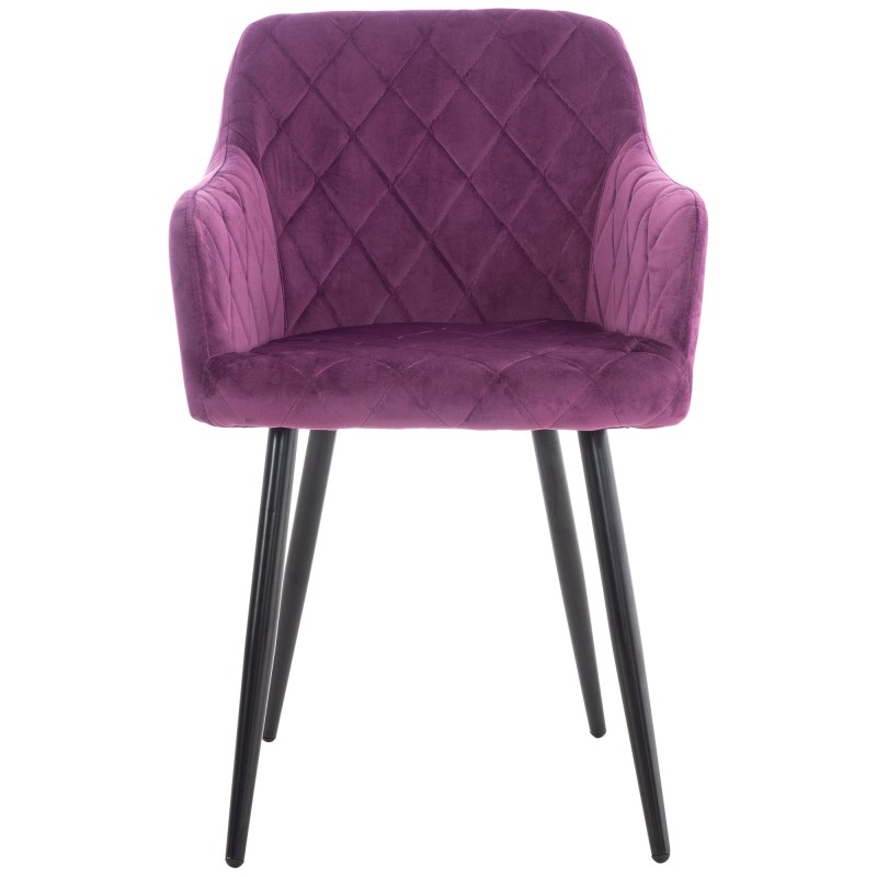Juego de 2 sillas de comedor Shila en terciopelo morado Juego de 2 sillas de comedor Shila en terciopelo morado