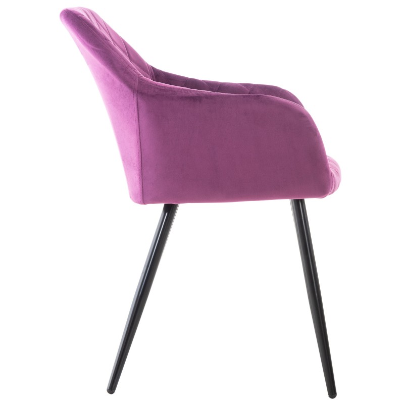 Juego de 2 sillas de comedor Shila en terciopelo morado Juego de 2 sillas de comedor Shila en terciopelo morado