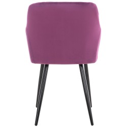 Juego de 2 sillas de comedor Shila en terciopelo morado Juego de 2 sillas de comedor Shila en terciopelo morado
