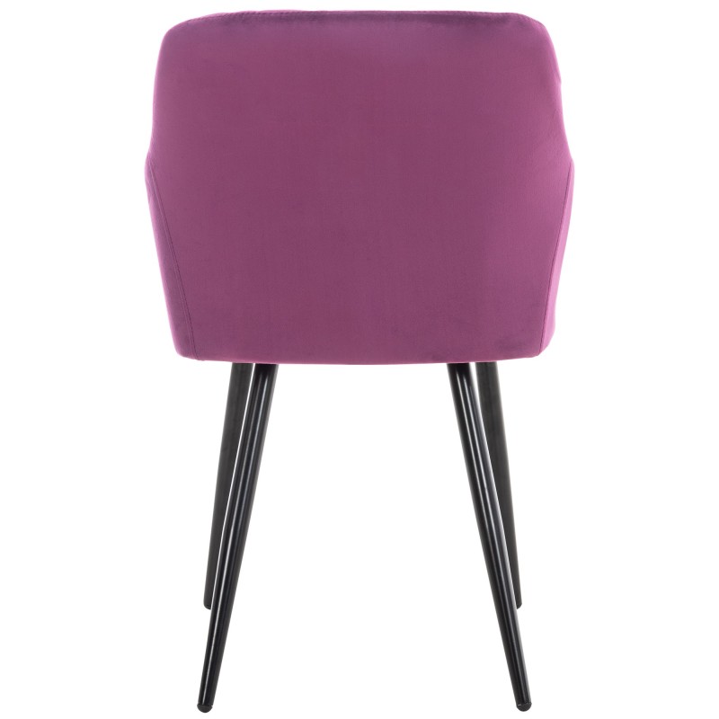 Juego de 2 sillas de comedor Shila en terciopelo morado Juego de 2 sillas de comedor Shila en terciopelo morado