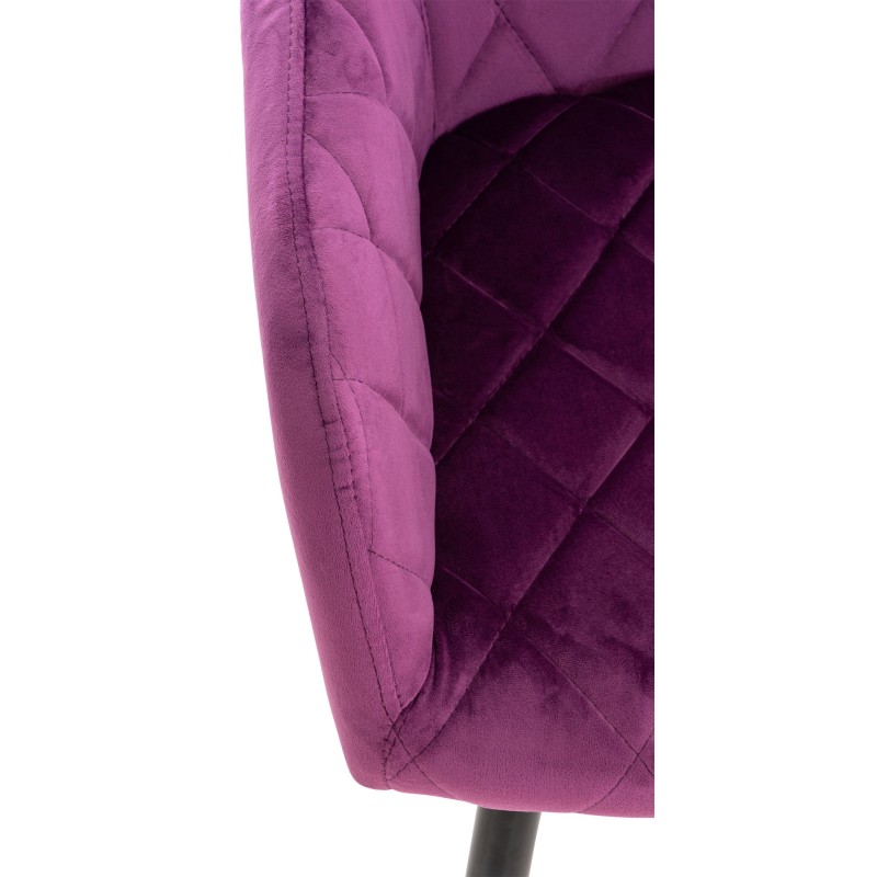 Juego de 2 sillas de comedor Shila en terciopelo morado Juego de 2 sillas de comedor Shila en terciopelo morado