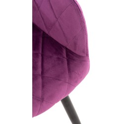 Juego de 2 sillas de comedor Shila en terciopelo morado Juego de 2 sillas de comedor Shila en terciopelo morado