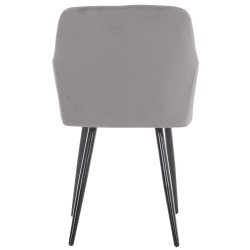Juego de 2 sillas de comedor Shila en terciopelo gris Juego de 2 sillas de comedor Shila en terciopelo gris