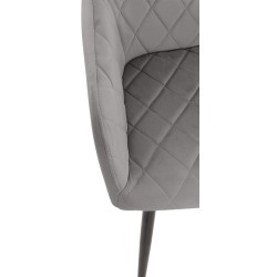 Juego de 2 sillas de comedor Shila en terciopelo gris Juego de 2 sillas de comedor Shila en terciopelo gris