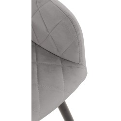 Juego de 2 sillas de comedor Shila en terciopelo gris Juego de 2 sillas de comedor Shila en terciopelo gris