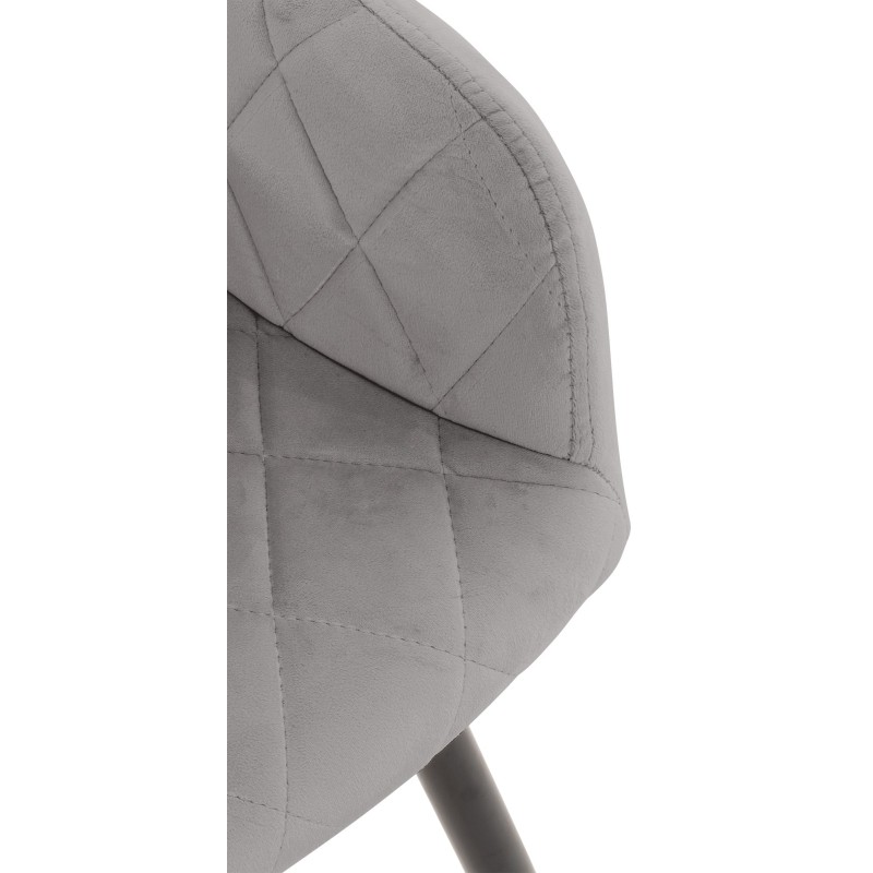Juego de 2 sillas de comedor Shila en terciopelo gris
