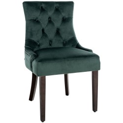 Silla de comedor Aberdeen en terciopelo verde oscuro antiguo