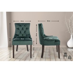 Silla de comedor Aberdeen en terciopelo verde oscuro antiguo