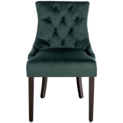 Silla de comedor Aberdeen en terciopelo verde oscuro antiguo