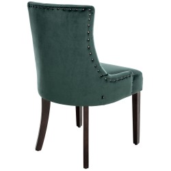 Silla de comedor Aberdeen en terciopelo verde oscuro antiguo