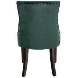 Silla de comedor Aberdeen en terciopelo verde oscuro antiguo
